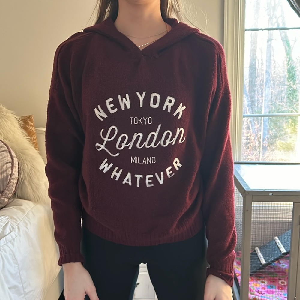 Red sweatshirt without hood